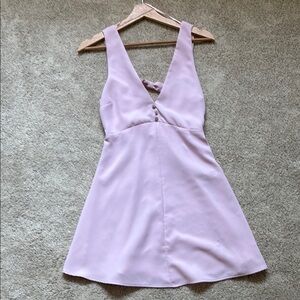 Zara Purple Sleeveless Plunge A-Line Dress